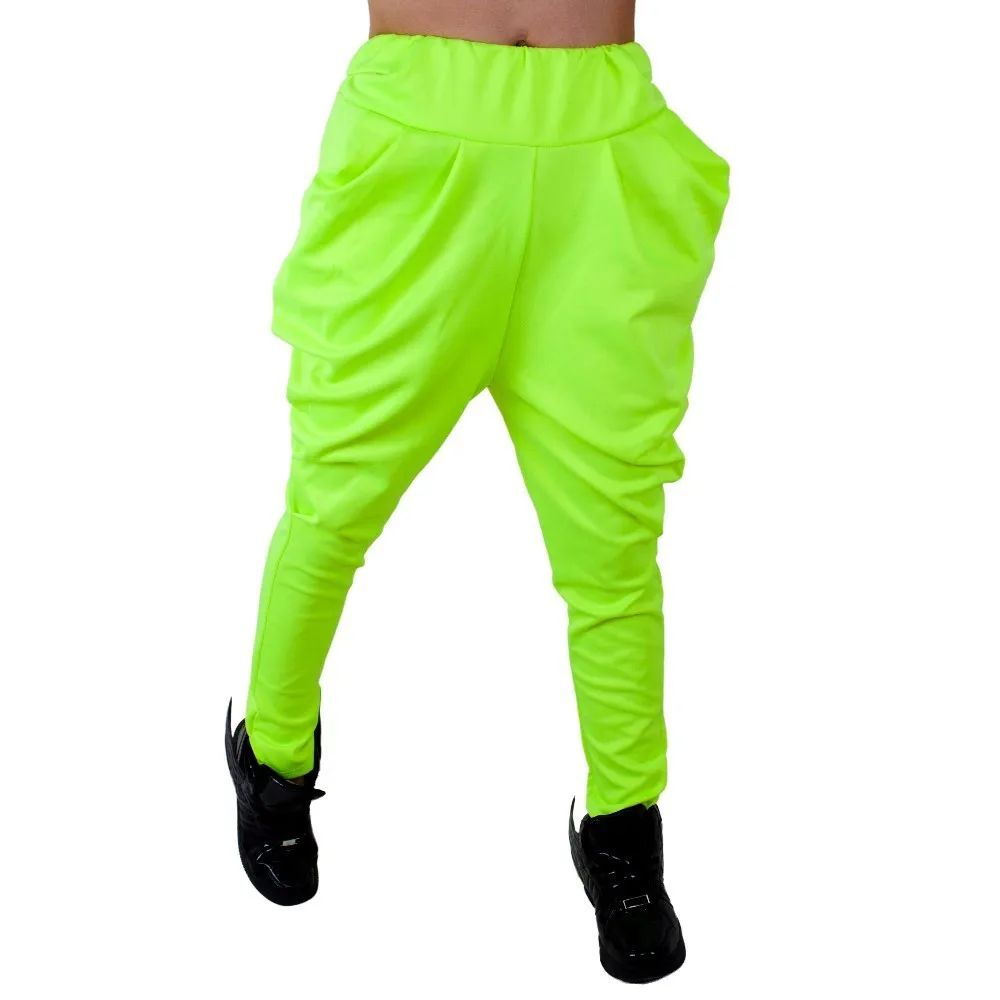 Heroprose New Fashion Brand Jazz Harem Hip Hop Fluorescent Green Sweatpants Casual  Spring Summer Trousers Loose Dance Pants