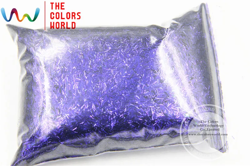 TCR403 Iridescent peacock purple With Blue luster color Strip short bar shape color 0.2*3MM Size glitter for nail Art