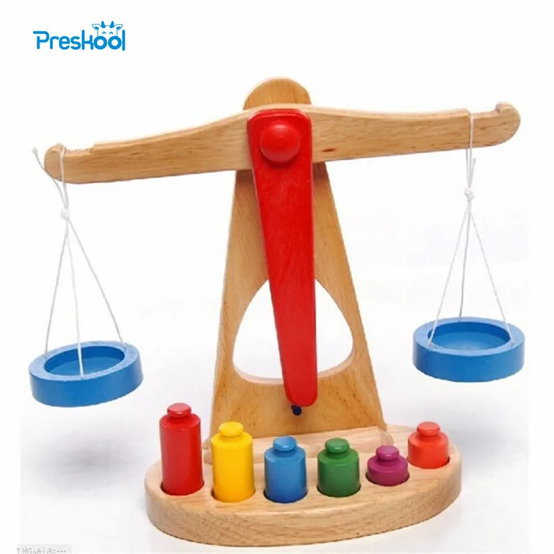 

Baby Toy Montessori Educational Wooden Toy Scale Funny Balance Baby Development Sensorial Early Childhood Education Preschool