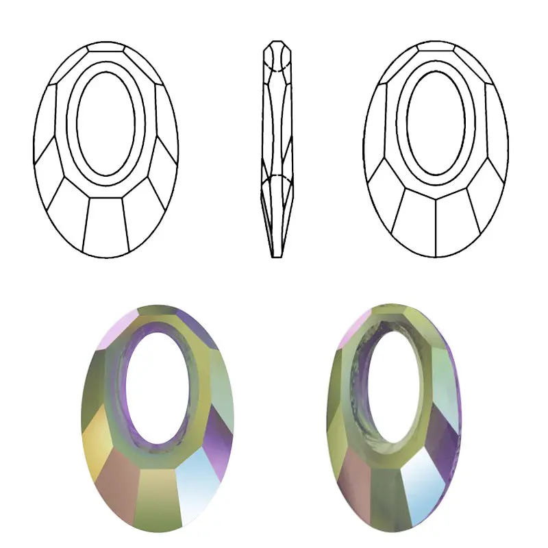 20mm 6040 crystal Helios Pendant Oval shape glass charms crystal beads for Earring necklace making DIY jewelry findings 8pcs