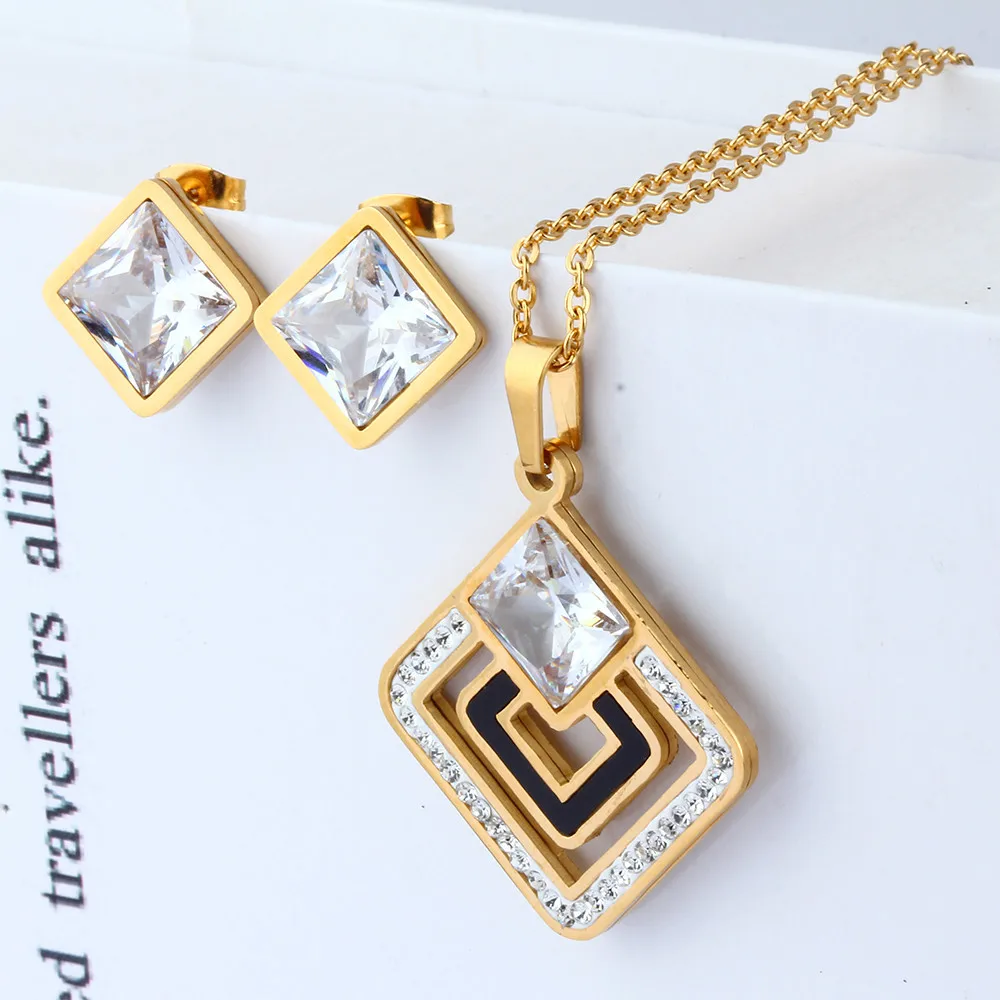 XUANHUA Stainless Steel Fashion Wedding Women Jewelry Sets Bridal Jewelry Sets Store Jewellery Indian Accessories For Women