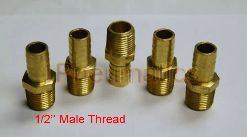 Free Shipping 100PCS/LOT 1/2'' Male Thread Straight Brass Fittings Male Hose Barb Hose