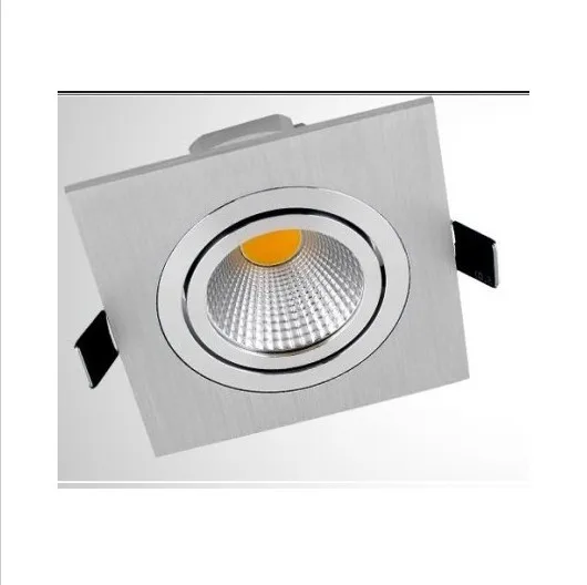 6pcs/lot 3W 330lm ,110v 220v COB led Square dimmable LED Downlight pure/ warm white 2700k