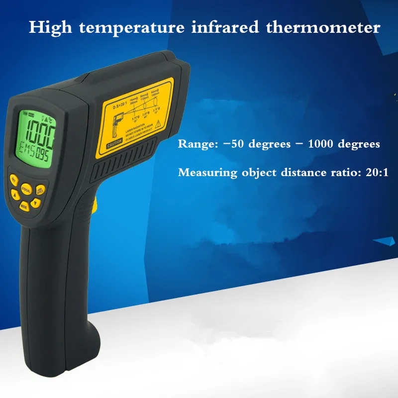 Smart Sensor Digital IR Laser Point Gun Non Contact Infrared Thermometer -50 ~ 1000C(-58 ~ 1832F ) AR862D+ Infrared Thermometer