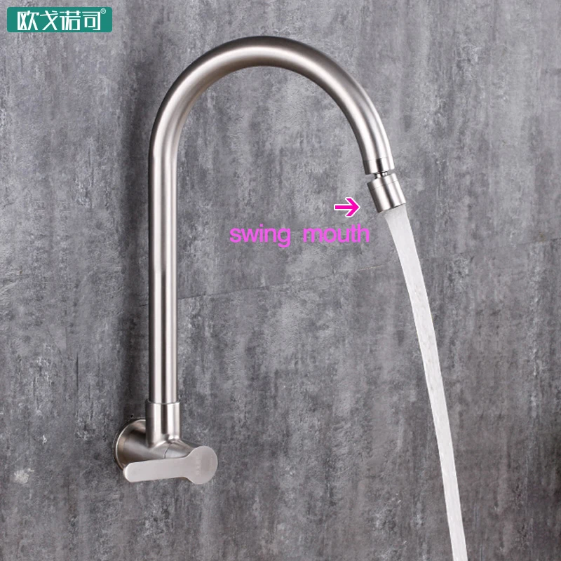 Rotate water mouth wall mounted kitchen tap wall faucets use for washing sink