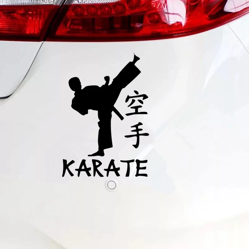 CK2054#12*17cm Karate funny car sticker vinyl decal white/black car auto stickers for car bumper window car decorations