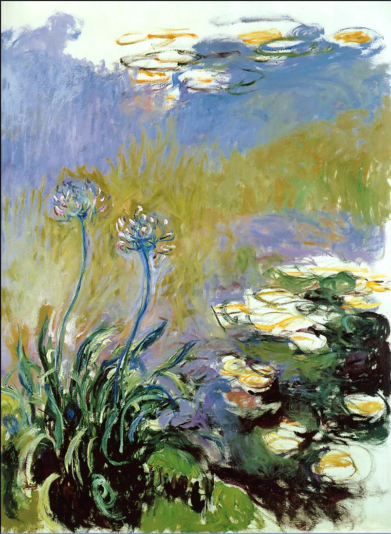 

100% handmade Claude Monet Oil Painting Reproduction on linen canvas,agapanthus 1917,free fast shipping,museum quality