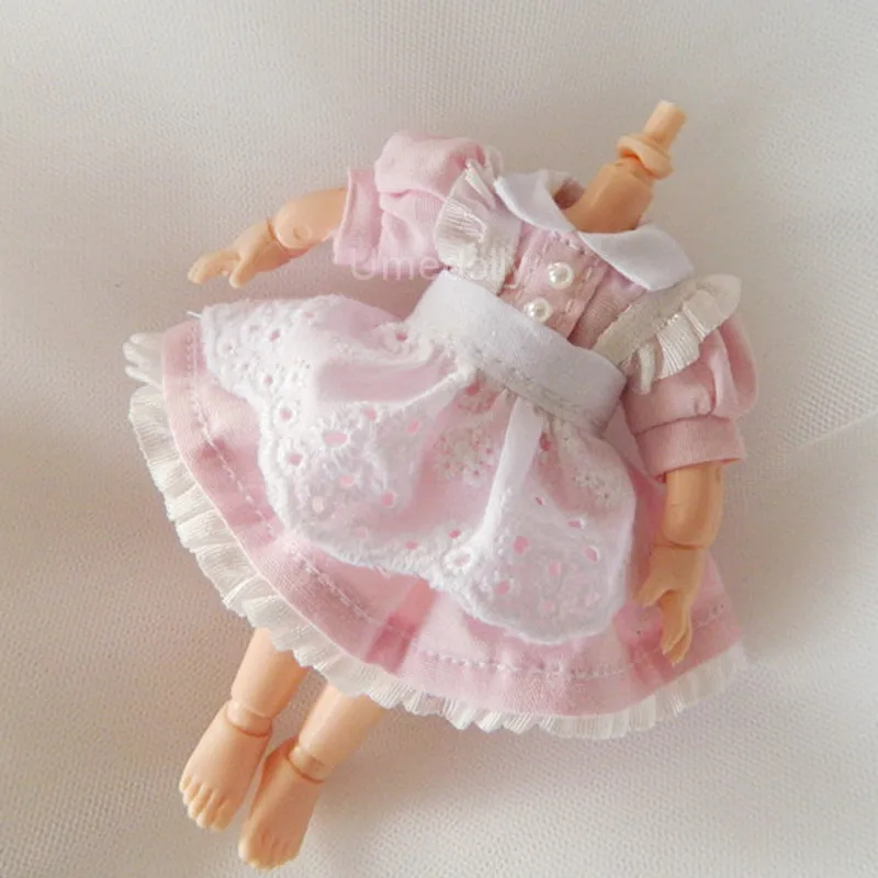 1 مجموعة لطيف البسيطة Obitsu 11 دمية خادمة فستان + المئزر ل OB11 ، 9 سنتيمتر ملابس دمى Miss cici وتتسابق الملحقات #3