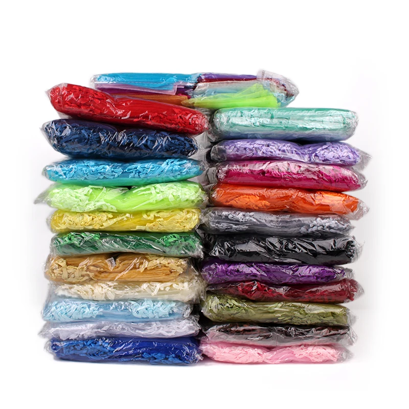 100Pc/lot 7x9 9x12 10x15 11x16cm Drawable Organza Bags Wedding Christmas Gift Bags Jewelry Packaging Organza Pouches Custom LOGO