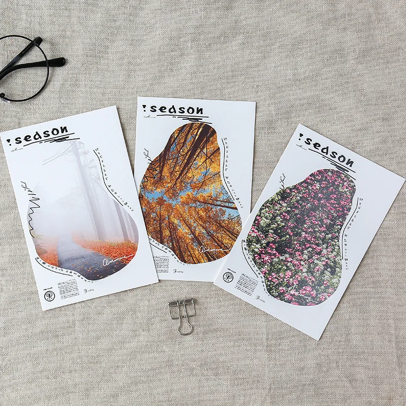 30 Sheets/Set Four Seasons Scenery Postcard/Greeting Card/Message Card/Birthday Letter Envelope Gift Card