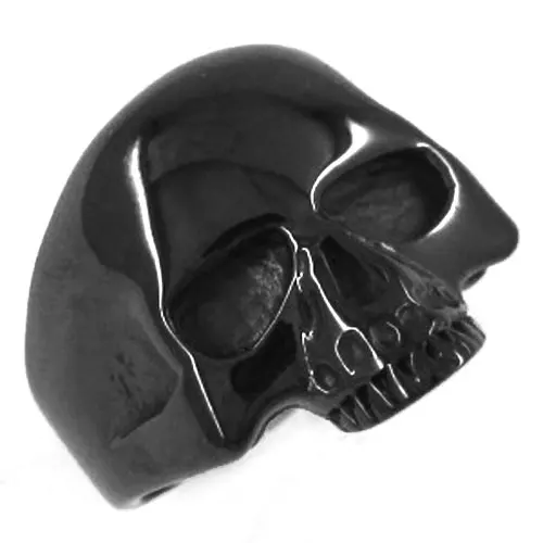 Wholesale Skull Biker Ring Stainless Steel Jewelry Classic Punk Silver Color Black Gold Biker Skull Ring Men Women Kids SWR0036A