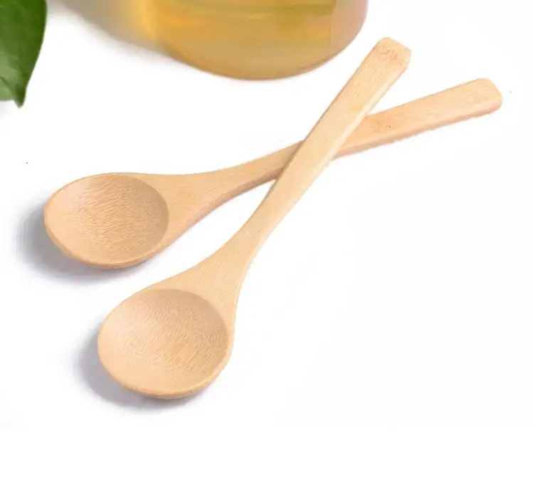 1000pcs 17*4cm Small Wooden Spoons Natural Mini Honey Spoons Kitchen Mini Coffee Teaspoon Kids Ice Cream Scoop SN1419