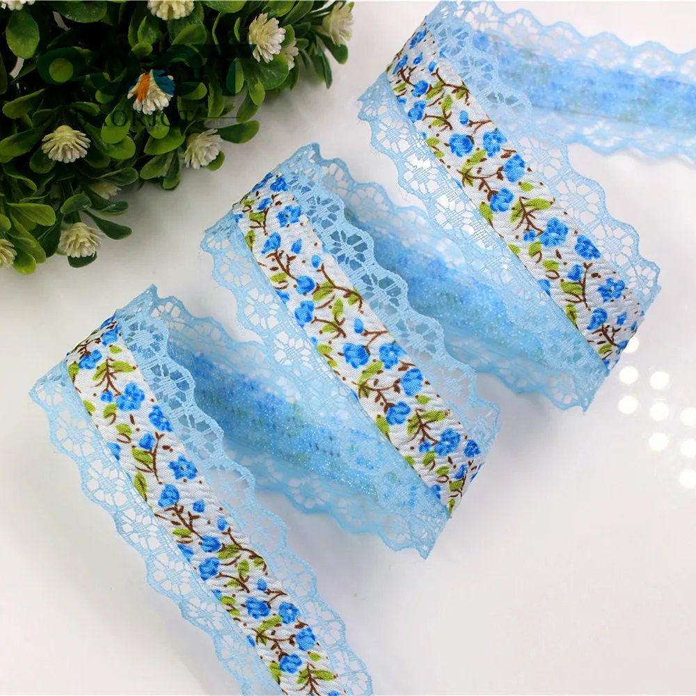 OOOT BAORJCT G-18607-358 hot sale 28 mm 10 yards Lace hollow Flowers ribbons, DIY handmade materials,Clothing accessories