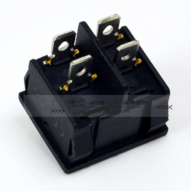 10pcs Pure copper feet KCD5 rocker power switch two gear four feet 4P boat switch 21*24MM 2 gear 4 feet