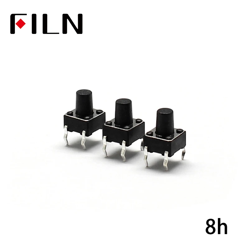 FL7-010-6*6J-H8   50PCS 6X6X6.5MM Tact Switch Push Button Switch 12V Copper 4PIN DIP Micro Switch For TV/Toys/home use Button