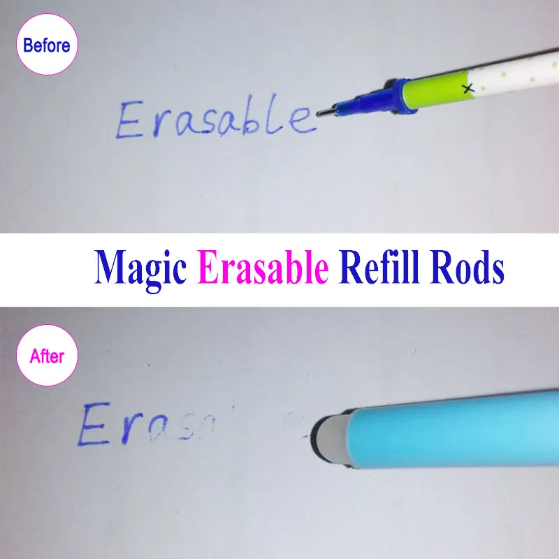 DELVTCH 30pcs/set Erasable Pen Refill Rods 0.5mm Blue/ Black Ink Magic Writing Neutral Erasable Gel Pen Refill School Stationery