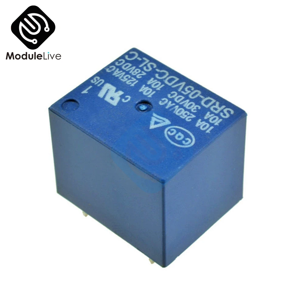 5V DC 10A Power Relay PCB Type T73-5V 5 Feet SRD-5VDC-SL-C DIP-5 5 Pin Type SRD-05VDC-SL-C