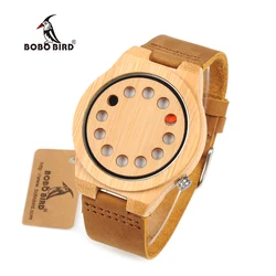 reloj hombre BOBO BIRD Men Watch Bamboo Quartz Watches Luxury Brand Design Wood Wristwatches Special Custom Gift for Men W-D08