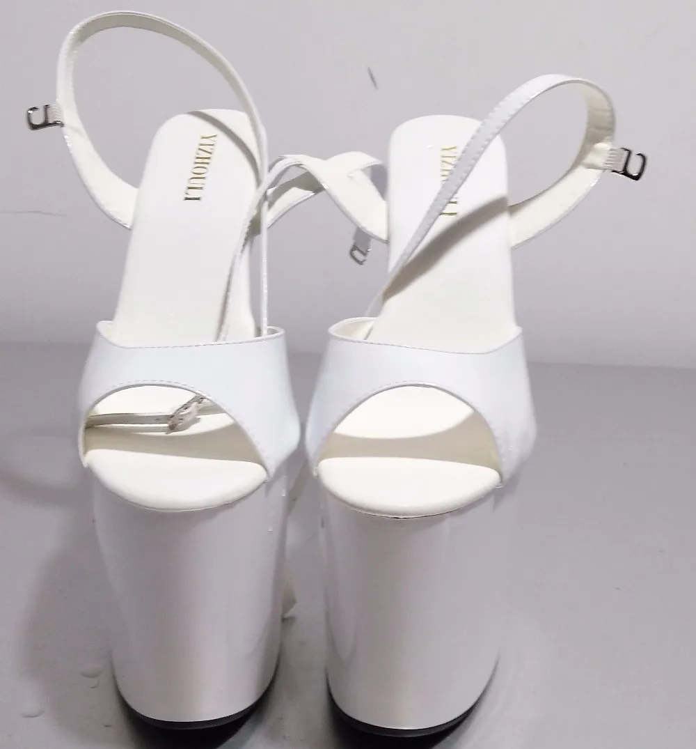 Sexy Hohe Plattform Gefüttert Sandale 8 Zoll Ferse Weiß braut hochzeit kleid sexy extrem hohen dünnen fersen 20cm sandalen frauen Tanz Schuh