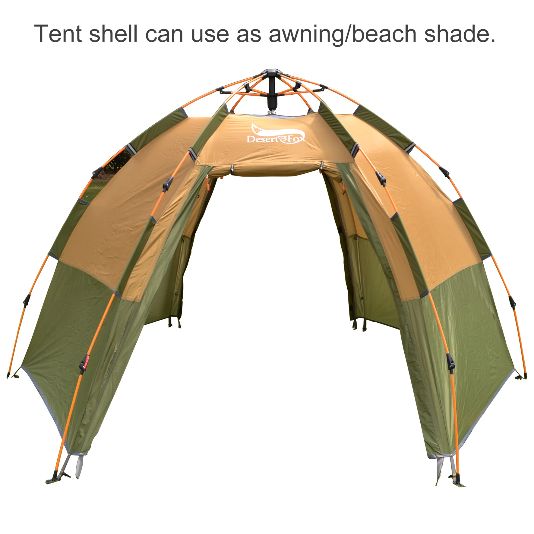 Desert & Fox 3-4 osobowy automatyczny namiot kopułowy, łatwa natychmiastowa konfiguracja Protable Camping Pop-Up 4 sezony plecak rodzinny namiot