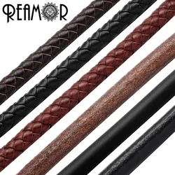 REAMOR 5 Types 8mm Braided Genuine Leather Rope String Cord For Bracelet Jewelry Craft Making DIY Findings Wholesale
