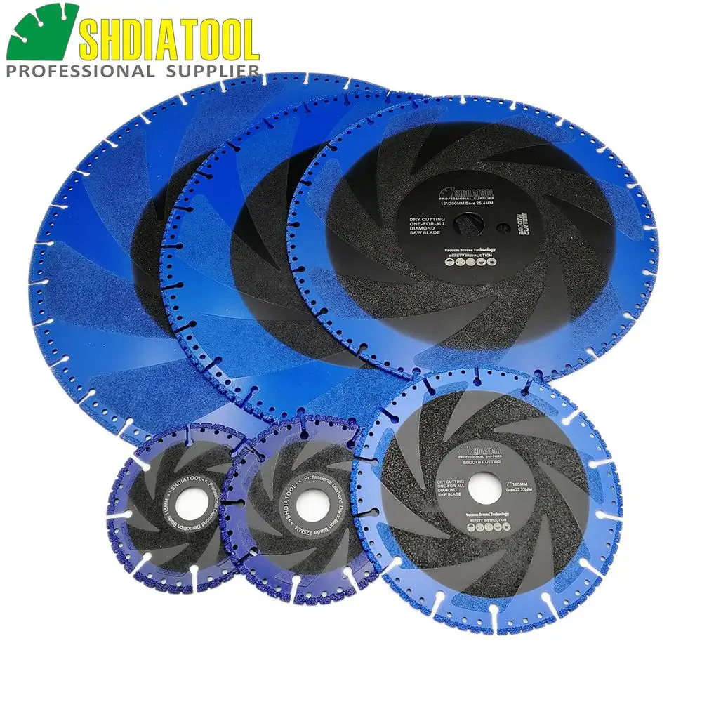 SHDIATOOL 1pc Diamond Saw Blade All Purpose Iron Steel Demolition Cutting Disc Marble Granite Brick Stone Dia115-400mm Cut Plate