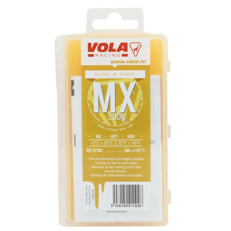 VOLA Alpien snowboard and Nodic waxes for use in different kinds of snow Made in France