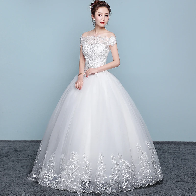 Wedding Dress 2023 New Cheap Boat Neck Ball Gown Off The Shoulder Princess Wedding Dresses Plus Size Vestido De Noiva