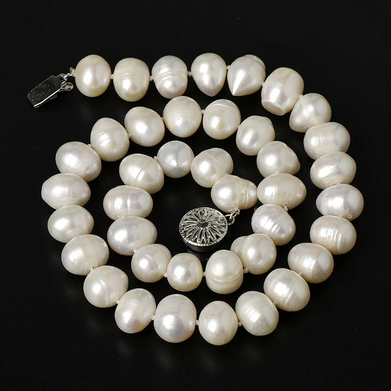 10-11 MM Different shapes   Full and glossy  Natural with Textured  Short freshwater Pearl Necklace Gifts to  your  loved  ones