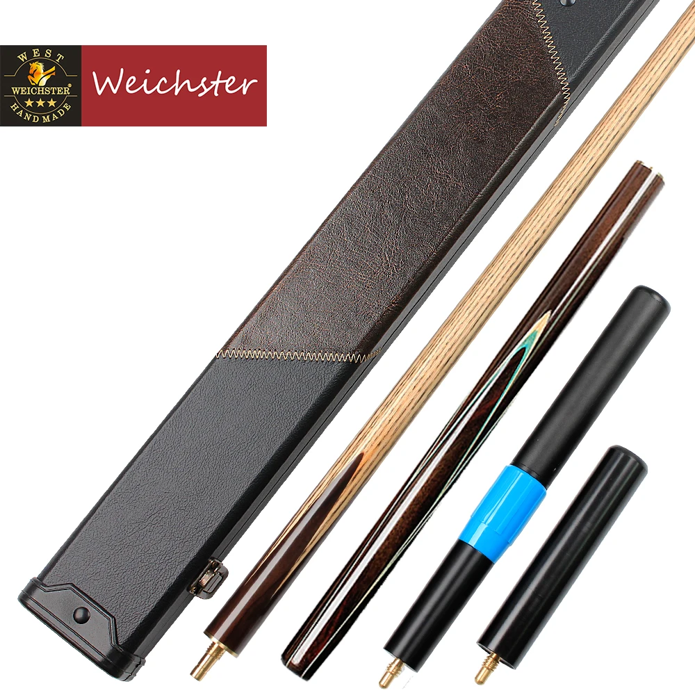 Weichster 3/4 Jointed Snooker Cue Handmade Ash Shaft RoseWood Pool Cues Case Extension