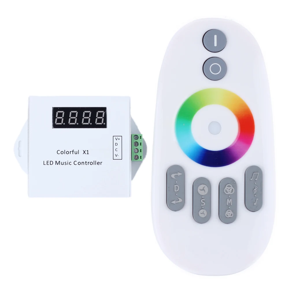 WS2811 WS2812B Tape LED Controller RGB Music LED Strip Controller Dimmer Flashing Speed Driver Colorful x1 With RF Touch Remote