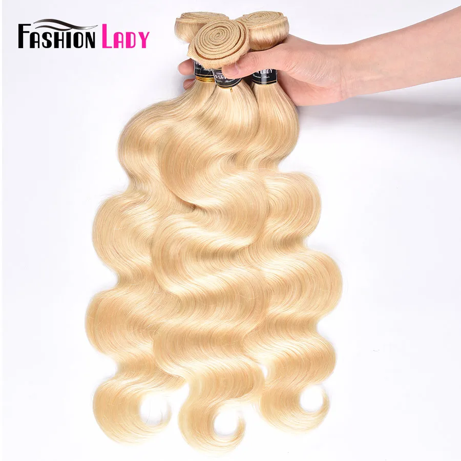 613 fasci di tessuto brasiliano per capelli fasci di capelli Remy onda del corpo fasci biondi Fashion Lady 100% fasci di capelli umani 1 pezzo