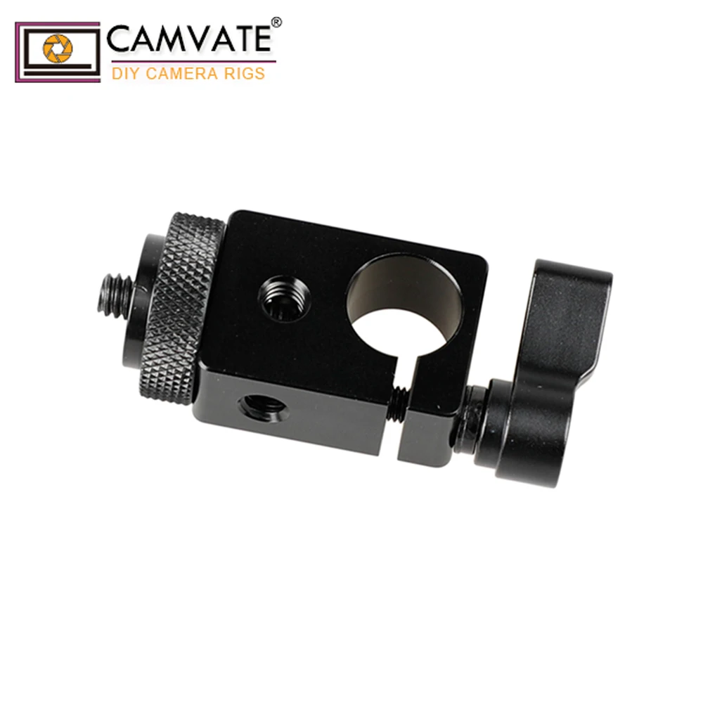 CAMVATE 15 مللي متر واحد قضيب المشبك محول مع 1/4 "برغي موصل جبل للكاميرا تلاعب رصد مضيا الفيديو الضوئي ميكروفون