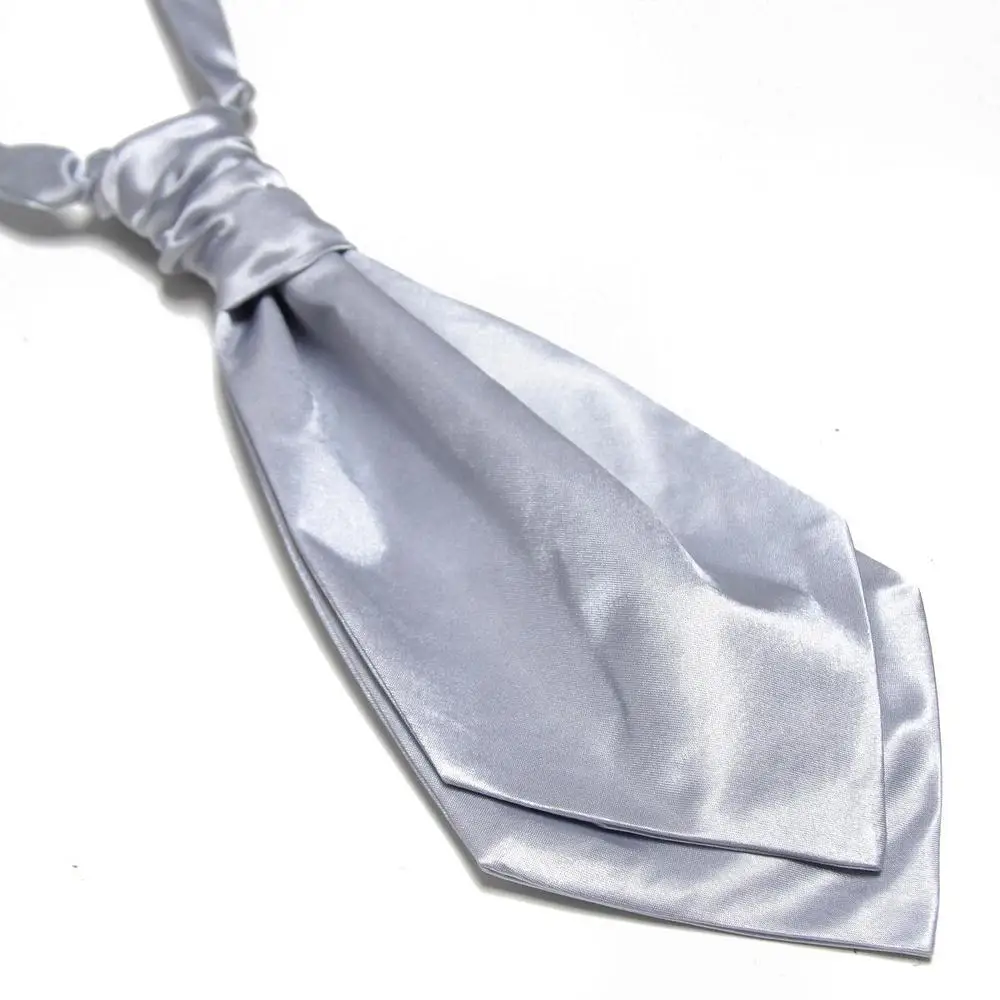 HOOYI 2019 party men's necktie cravat ties Silver wedding ascot