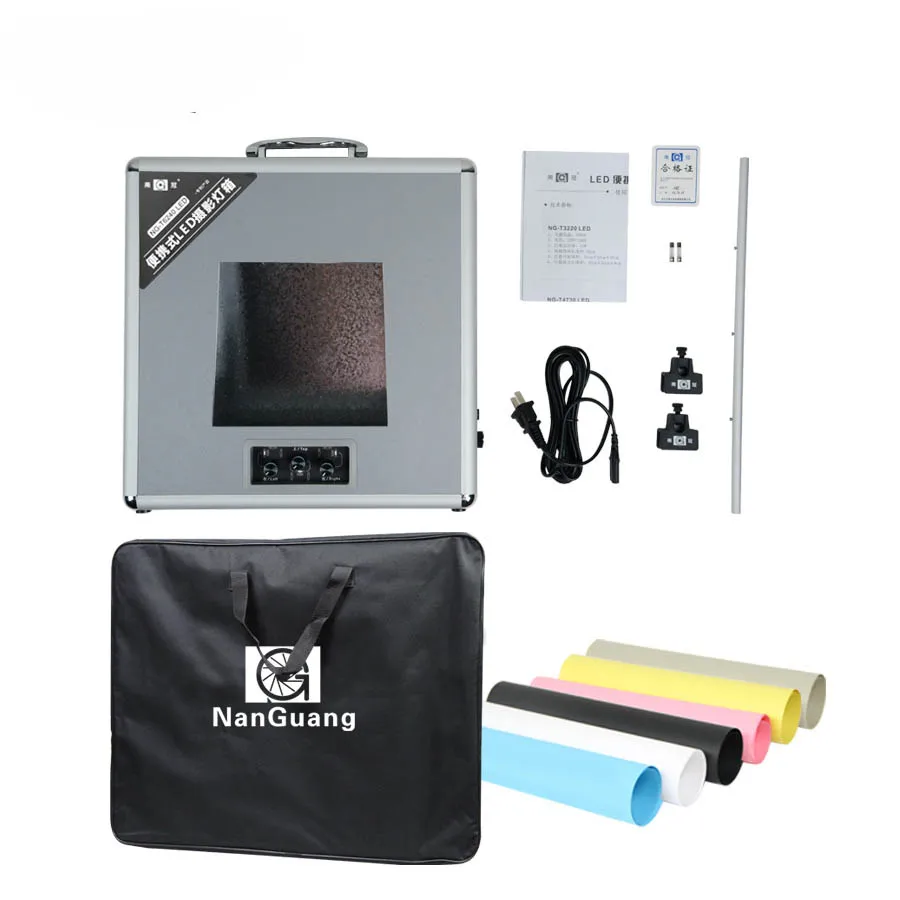 T4730/T6240 Table Light Box Portable Dimming Photo Lighting Box Studio Shooting LED Light Tent Kit for Camera Phone Photography