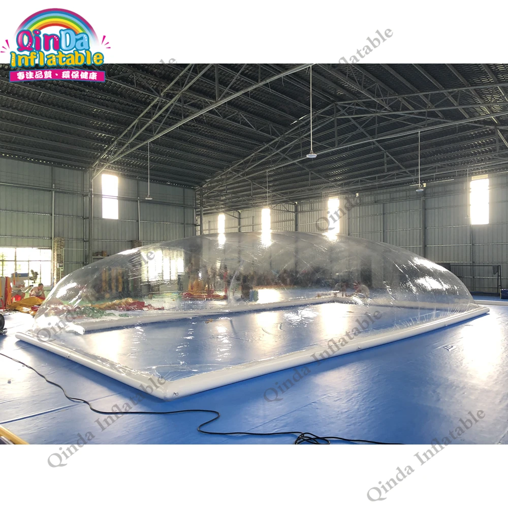 

Giant Outdoor Transparent Inflatable Bubble Dome Tent For Pool, 9x4x3m Inflatable Pool Tent For Cover