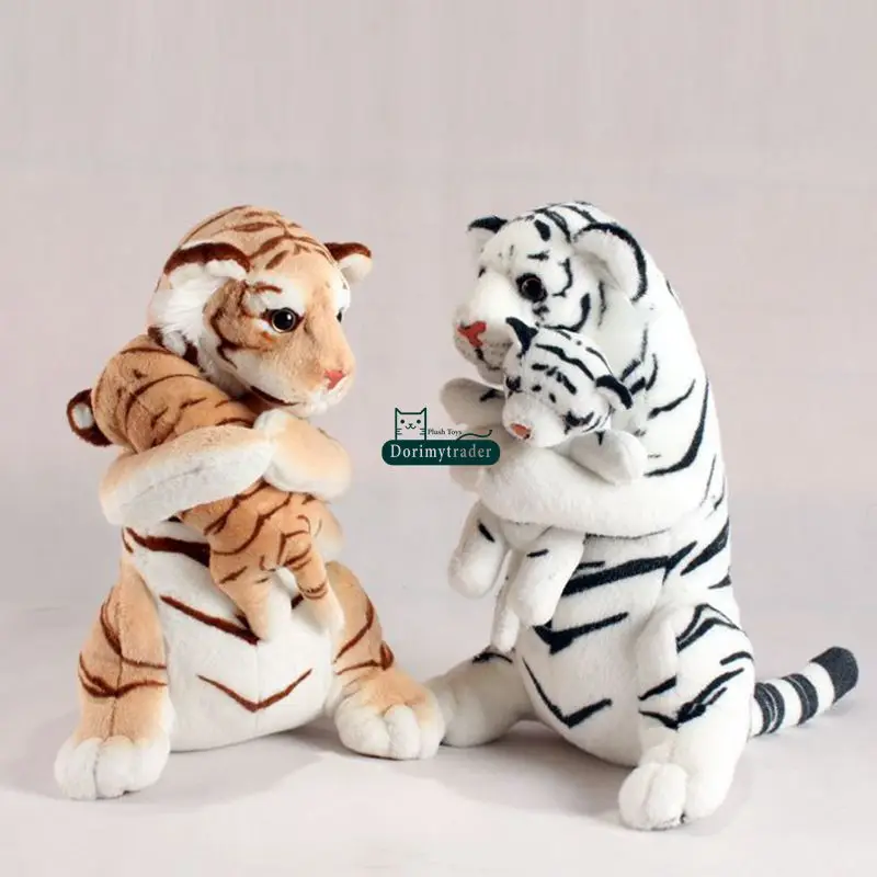 48 cm Heiße Große Weiche Plüsch Simulierte Tier Tiger Plüsch Puppe 19'' Gefüllte Cartoon Mama und Kinder Tiger Spielzeug baby Geschenk