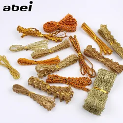 1yard/style, 5-20mm wide, Random Mix 10yards Gold Lace Ribbon Set For Cosplay Stage performance Clothing Garment Accessories