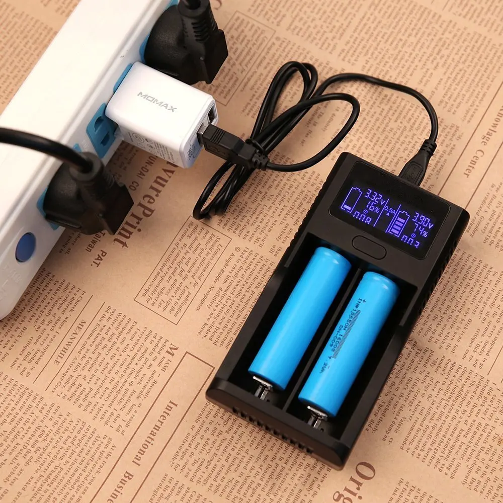 GTF LCD Intelligent USB Charger LCD Smart Battery charger for 26650 18650 18500 18350 17670 16340 14500 10440 3.7V lithium batte