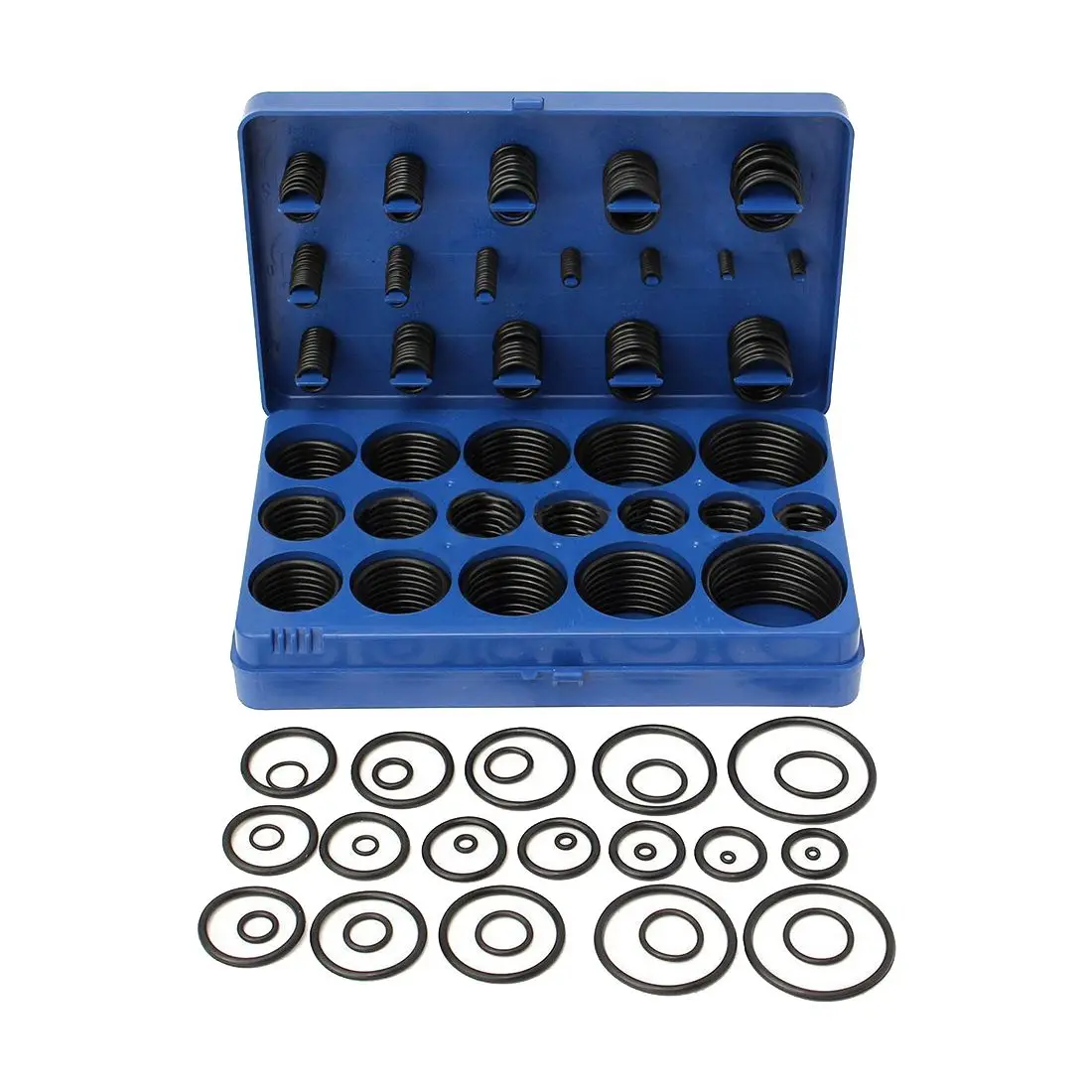 

High Quality Standard Kit 419 Pieces O-Ring Black Rubber Ring Gasket 32 Sizes With Case 3-50 mm Professional Industry Gasket