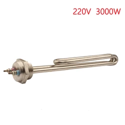 3000W 220V Stainless Steel DN25 32mm Threaded Heating Element - Electric Heat Tube with Waterproof Ring for Flashlight 1.0