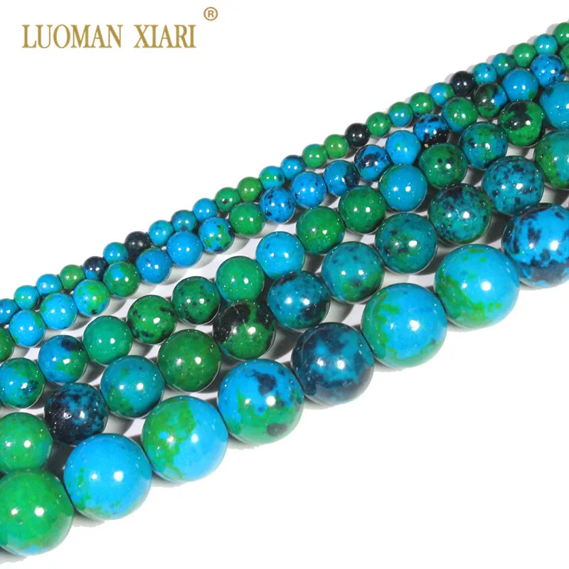 Wholesale Natural Stone Beads Chrysocolla Round Loose BeadsFor Jewelry Making DIY Necklace Bracelet 4/6/8/10/12 mm Strand 15''