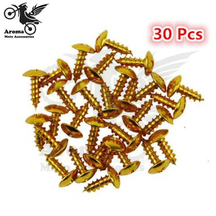 30pcs 6 colors red blue yellow purple silver black decal motocross nuts bolts 2cm motorbike parts decal Off-road dirt pit bike accessories colorful