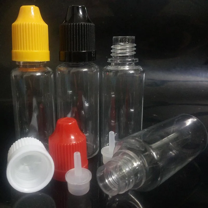 plastic Pet 20ml bottle Empty Clear Long Thin Dropper bottles E cigarette Liquid oil in Bottle  For E Ejuice 2500pcs