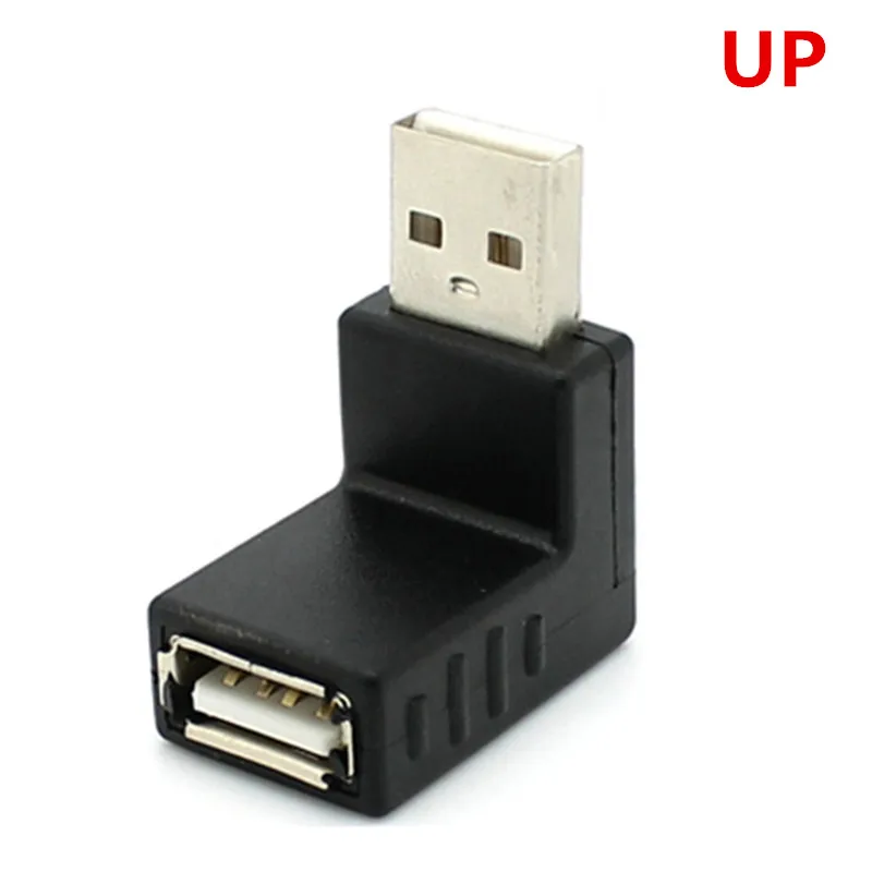 90 degree Left /Right /Up/Down Angle L Bending USB 2.0 A Male to Female Adapter Extension Connector for Computer Notebook