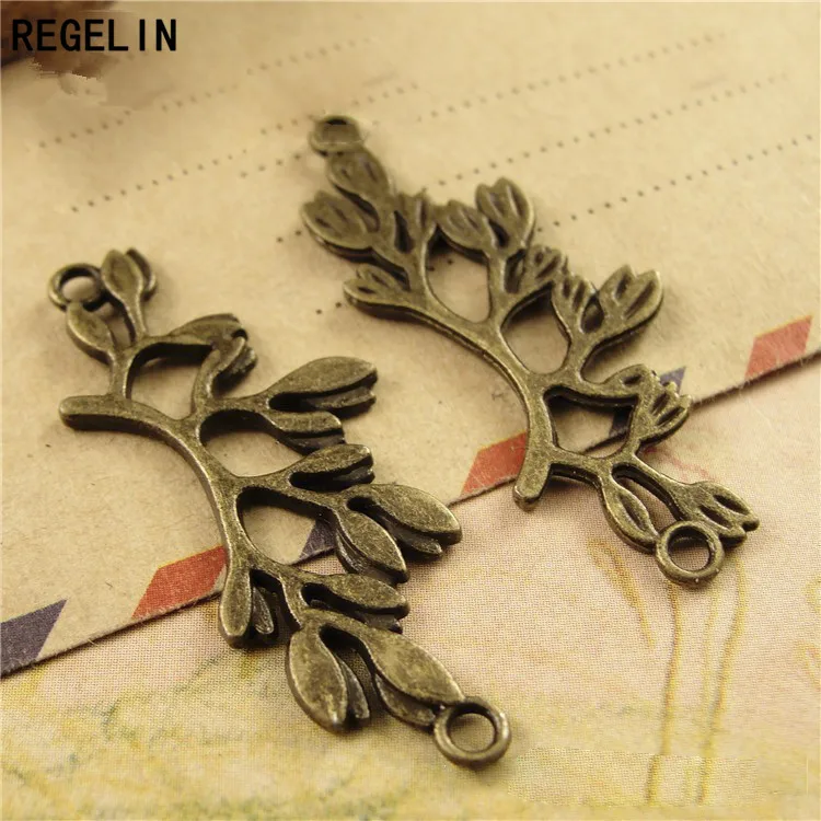 REGELIN Antique Bronze/Gold color 38x16mm Branchs Connectors 20pcs Jewelry Findings Fit Diy Jewelry Making