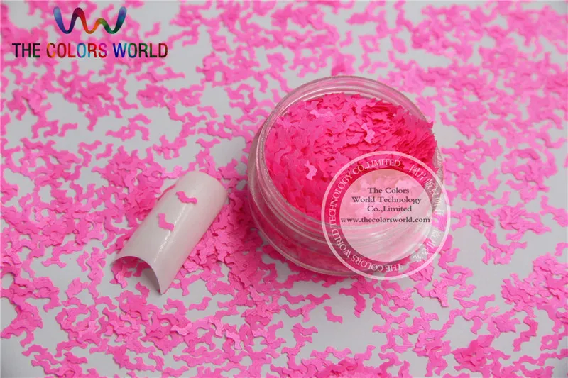 N-10 Size :5mm  Solvent Resistant Neon Shocking color Glitter Bat  shape spangles for Nail Art  and DIY supplies1pack=50g