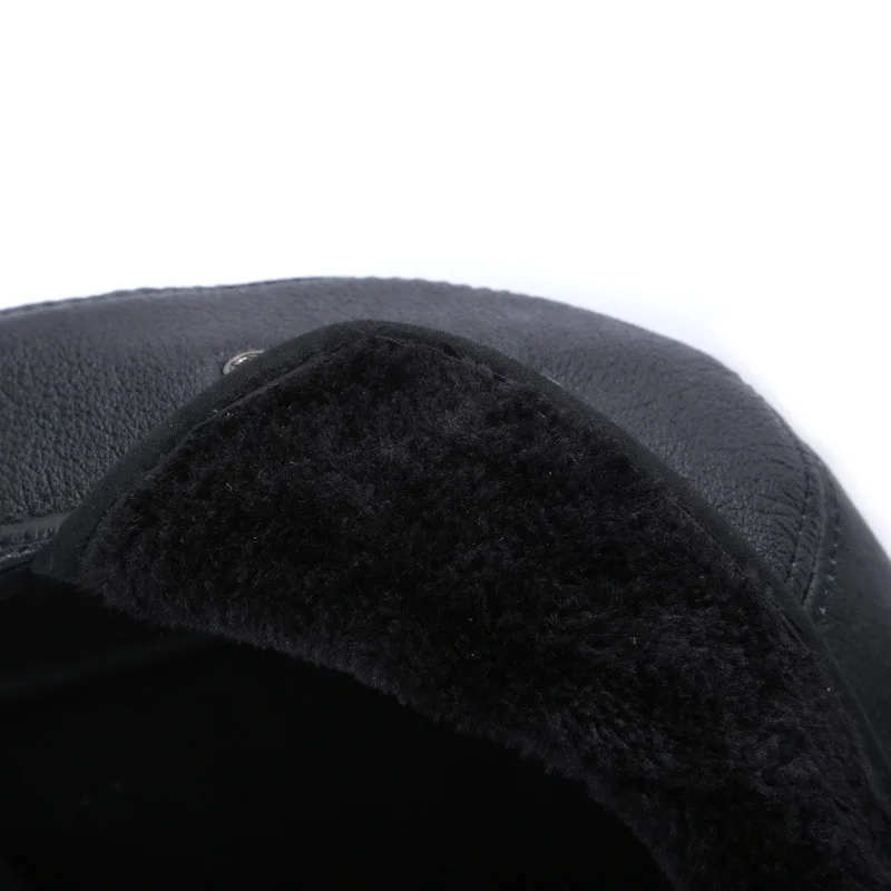 New Arrival Elderly Leather Hat Male 100% Genuine Leather Cap Men's  Winter Warm Ear Protection Hat Adult  Peaked Cap B-7179