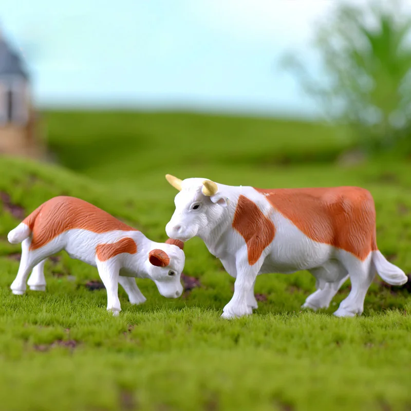 DIY Farmland Worker Pig Horse Cow Sheep Duck Animal Model Goat Figurine Home Decor Miniature Fairy Garden Decoration Accessories