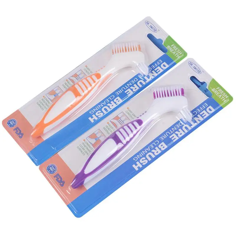 2 pcs Denture Cleaning Brush Soft Multi-Layered Bristles False Teeth Brush Y-shape Teeth Brushes Oral Care Tool